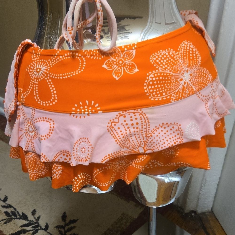 Vibrant Orange and Pink Bikini Set - Picture 11 of 16